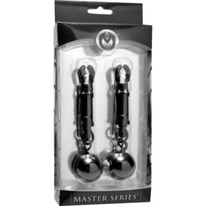 Black Bomber Nipple Clamps With Ball Weights