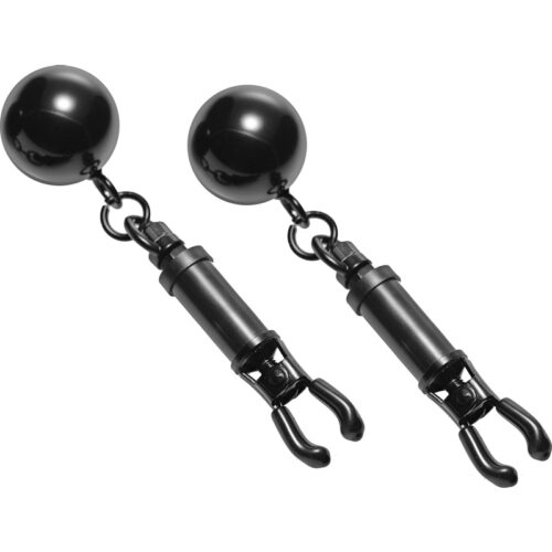 Black Bomber Nipple Clamps With Ball Weights - Image 3