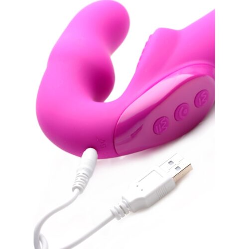 Evoke Rechargeable Vibrating Silicone Strapless Strap On - Image 5