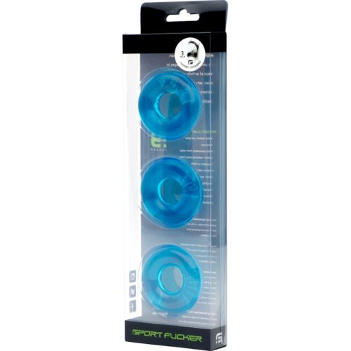 Sport Fucker Chubby Cockring 3 Pk Ice Blue - Image 4