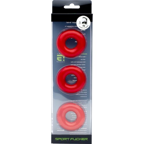Sport Fucker Chubby Cockring 3 Pk Red - Image 3
