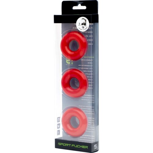 Sport Fucker Chubby Cockring 3 Pk Red - Image 4
