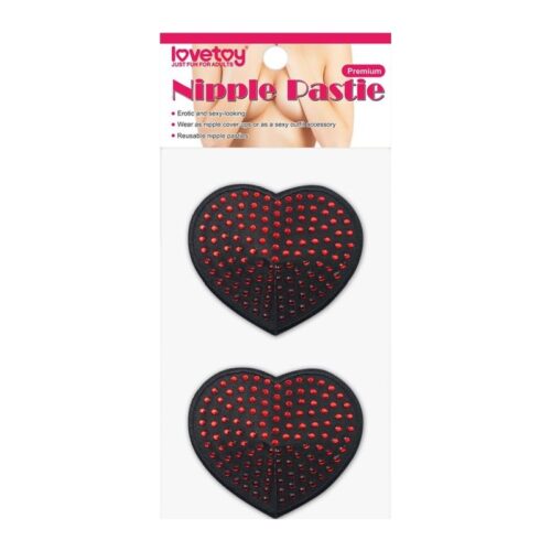 Reusable Red Diamond Heart Nipple Pasties - Image 3