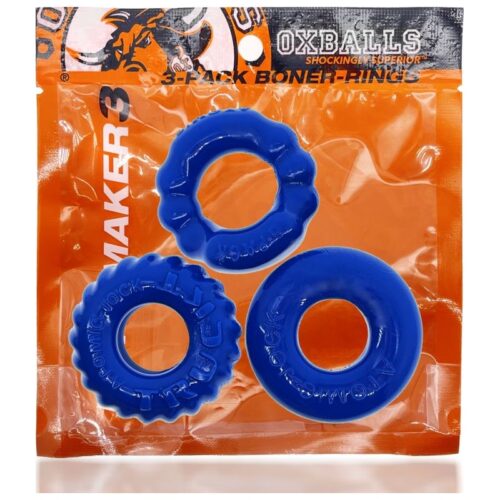 Bonemaker 3 Pc Cockring Set Pool Blue - Image 6
