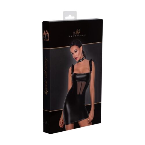 Power Wetlook Short Dress w Front Tulle Inserts - Image 7