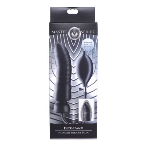Dick Spand Inflatable Silicone Dildo Black - Image 3