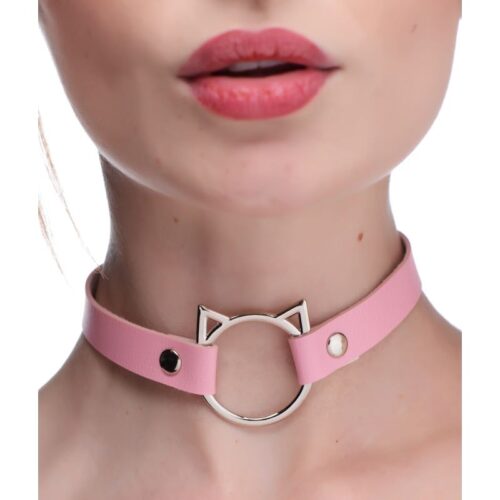 Kinky Kitty Ring Slim Choker Pink - Image 4