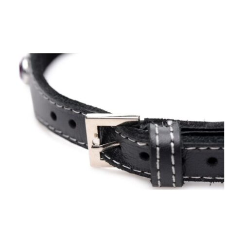 Bling Vixen Leather Choker w Purple Rhinestones - Image 3