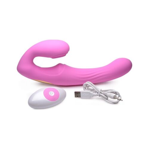 15X U-Pulse Strapless Strap-On w Remote Pink - Image 3