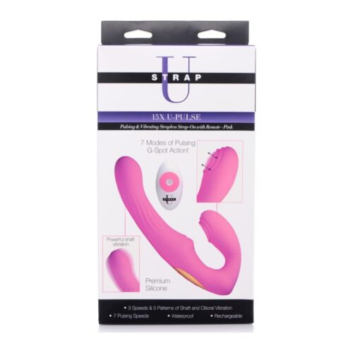 15X U-Pulse Strapless Strap-On w Remote Pink - Image 6
