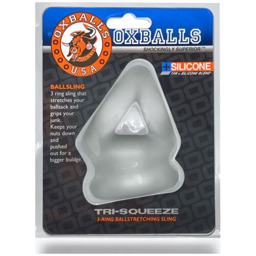 Tri Squeeze Cocksling Ballstretcher Clear Ice - Image 6