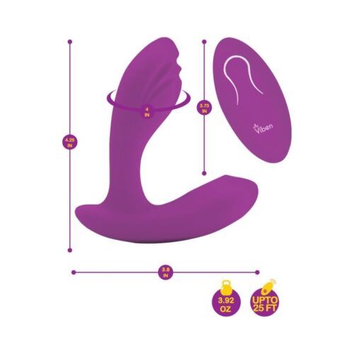 Viben Epiphany Rollerball Dual-Stim Massager w Remote Berry - Image 5