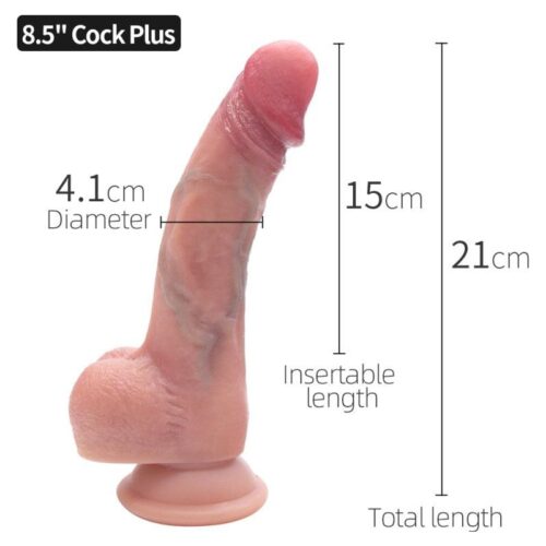 Realistic Silicone Dual Layer Cock w Suction 8.5in - Image 3