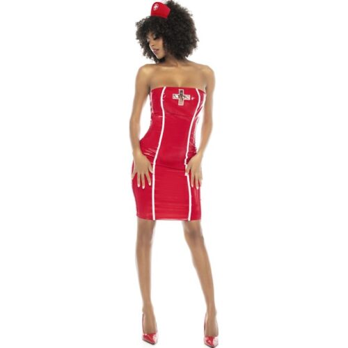 Nurse Costume Vinyl Red - Image 4