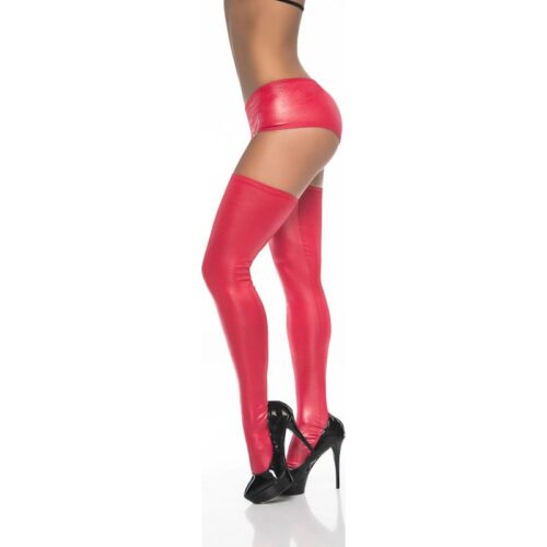 Thigh Highs Wetlook Red - Image 3