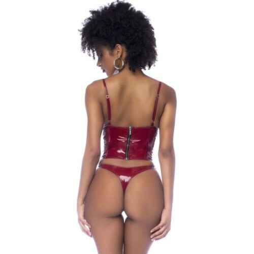 Wet Look Vinyl 2 Pc Set Gloss Wine