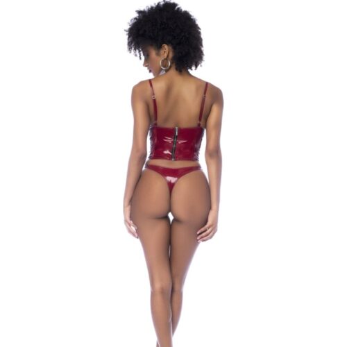 Wet Look Vinyl 2 Pc Set Gloss Wine - Image 3