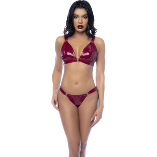 Wet Look Vinyl 2 Pc Set Gloss Wine - Image 4