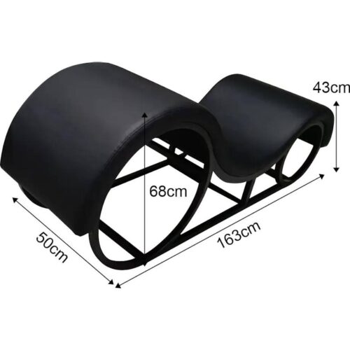 Kama Sutra Mebon Chaise Love Lounge Black with Metal Frame and LED - Image 3