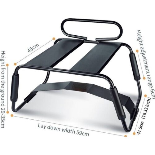Sex Chair Adjustable Height Black w Handle and Arch Bridge - Image 3