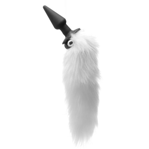 White Fox Tail Vibrating Anal Plug - Image 3
