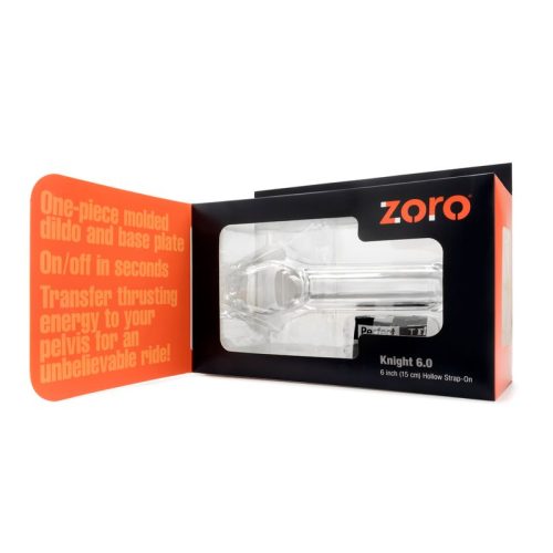 Zoro Knight 6in Hollow Shaft Clear Strap On - Image 5