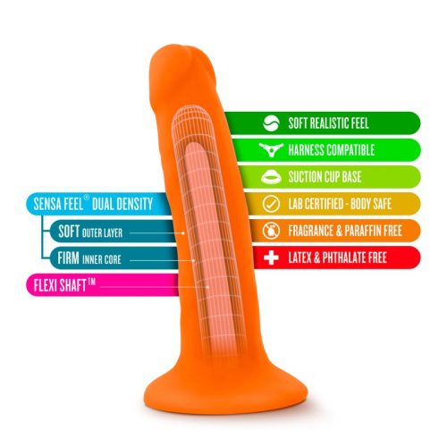 Neo Dual Density Cock 6in Neon Orange - Image 9