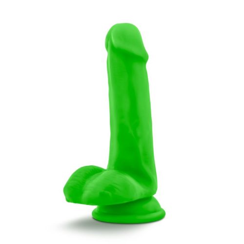 Neo Dual Density Cock With Balls 6in Neon Green - Image 4