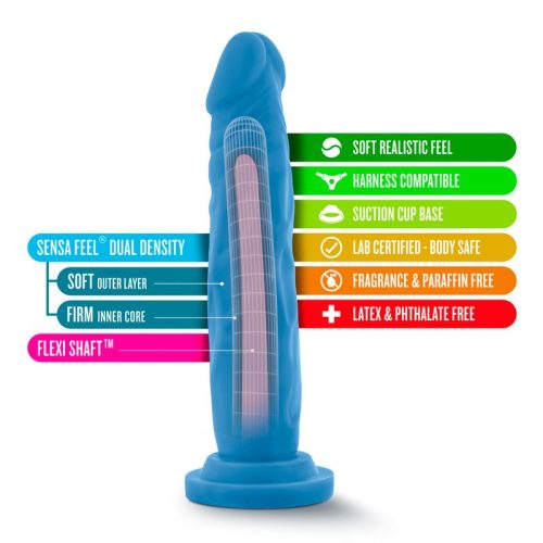 Neo Dual Density Cock 7.5in Neon Blue - Image 9