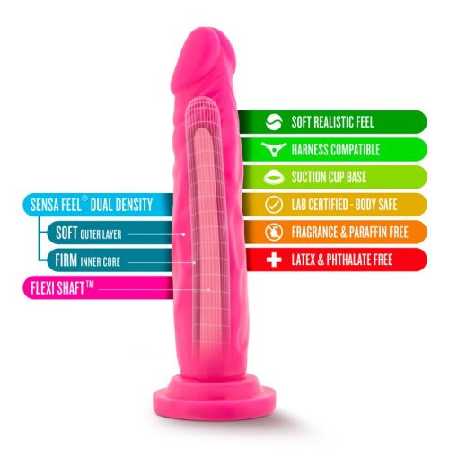 Neo Dual Density Cock 7.5in Neon Pink - Image 9