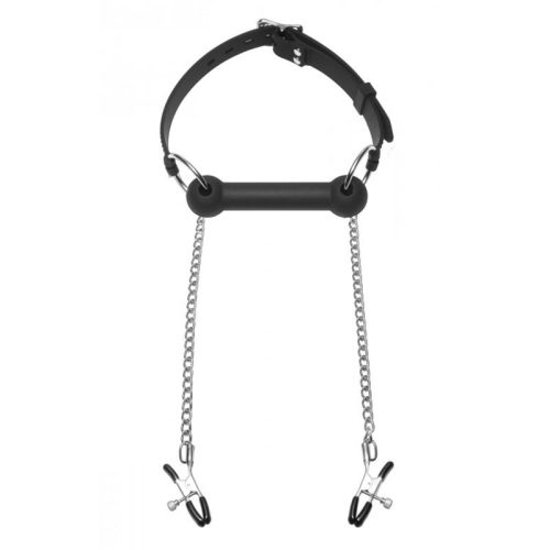 Equine Silicone Bit Gag With Nipple Clamps - Image 3