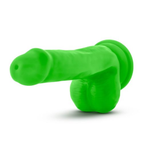 Neo Elite 6in Silicone Dual Density Cock with Balls Neon Green - Image 3