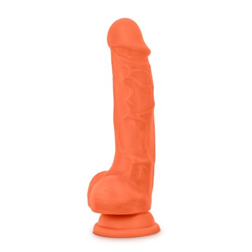 Neo Elite 7.5in Silicone Dual Density Cock with Balls Neon Orange - Image 6