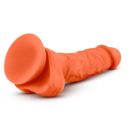 Neo Elite 7.5in Silicone Dual Density Cock with Balls Neon Orange - Image 7