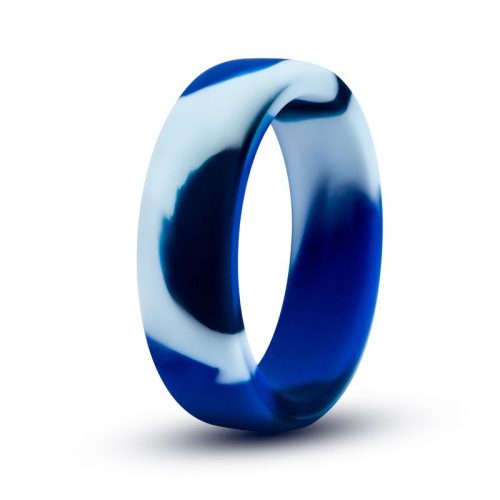 Performance Silicone Camo Cock Ring Blue Camoflauge - Image 4