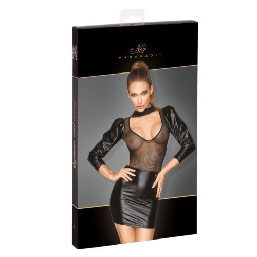 Power Wetlook Tulle Dress w Bouffant Sleeves - Image 4