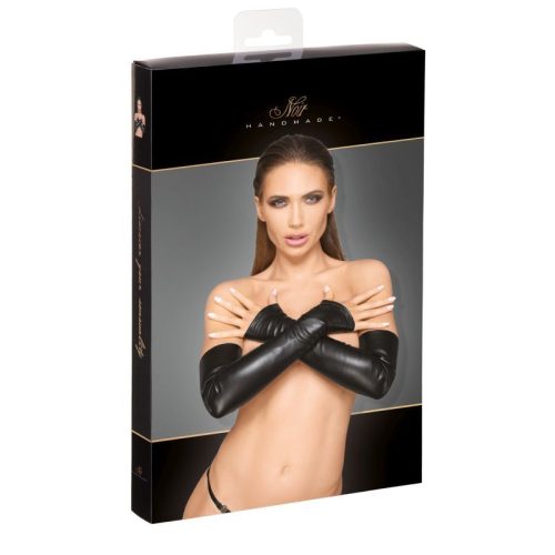 Elastic Eco Leather Fingerless Gloves - Image 4