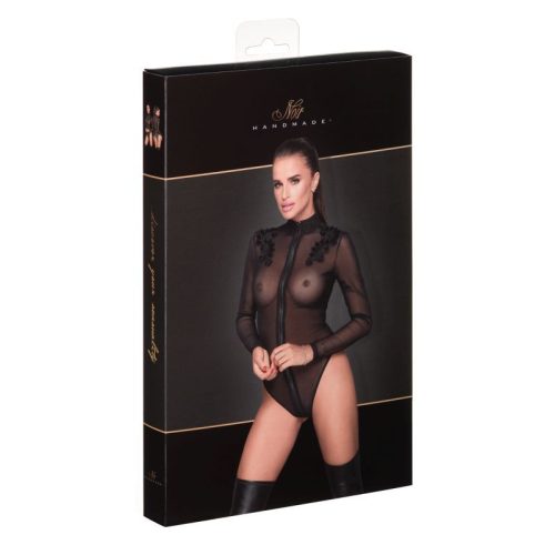 Zipped Tulle Bodysuit w Embroidery - Image 4