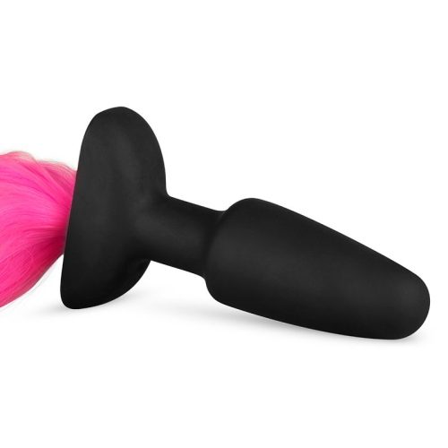 Silicone Butt Plug With Tail Pink - Image 4