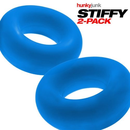 Stiffy 2 Pc Bulge Cockrings by HunkyJunk Teal Ice - Image 3