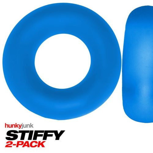 Stiffy 2 Pc Bulge Cockrings by HunkyJunk Teal Ice - Image 6