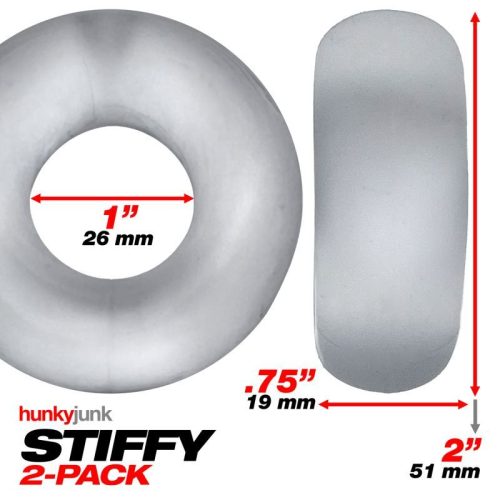 Stiffy 2 Pc Bulge Cockrings by HunkyJunk Ice Clear Ice - Image 3