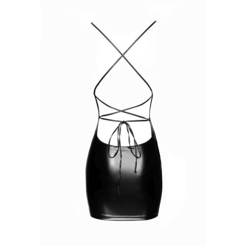 Power Wetlook Mini Dress w Lace Up Back - Image 6