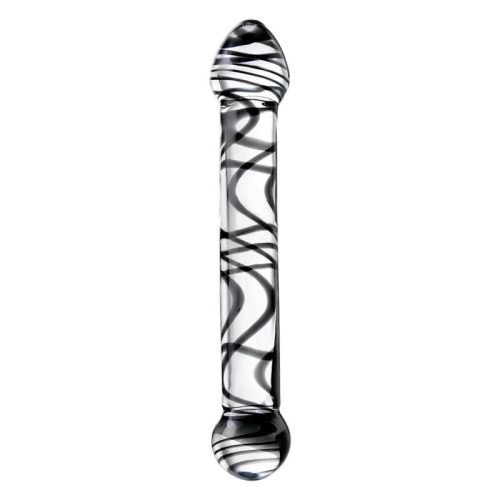 Sexus Glass Dildo Duo Black Swirl 20.5cm - Image 3