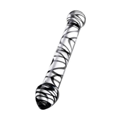 Sexus Glass Dildo Duo Black Swirl 20.5cm - Image 4