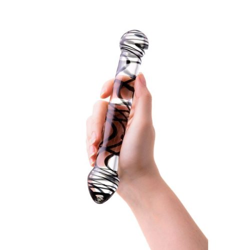 Sexus Glass Dildo Duo Black Swirl 20.5cm - Image 5