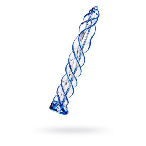Sexus Glass Dildo Blue Helix 18.7cm - Image 3