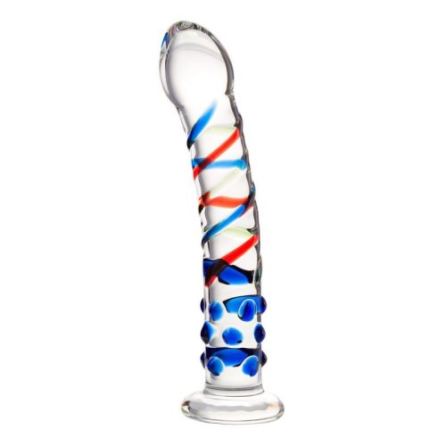 Sexus Glass Dildo Blue Tip 18cm - Image 3