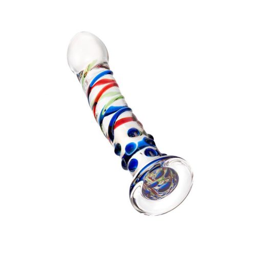 Sexus Glass Dildo Blue Tip 18cm - Image 4