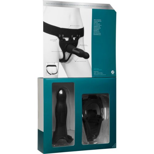 Be Daring 7in Bulbed Dong 2 Pc Hollow Silicone Strap-On Set - Image 7